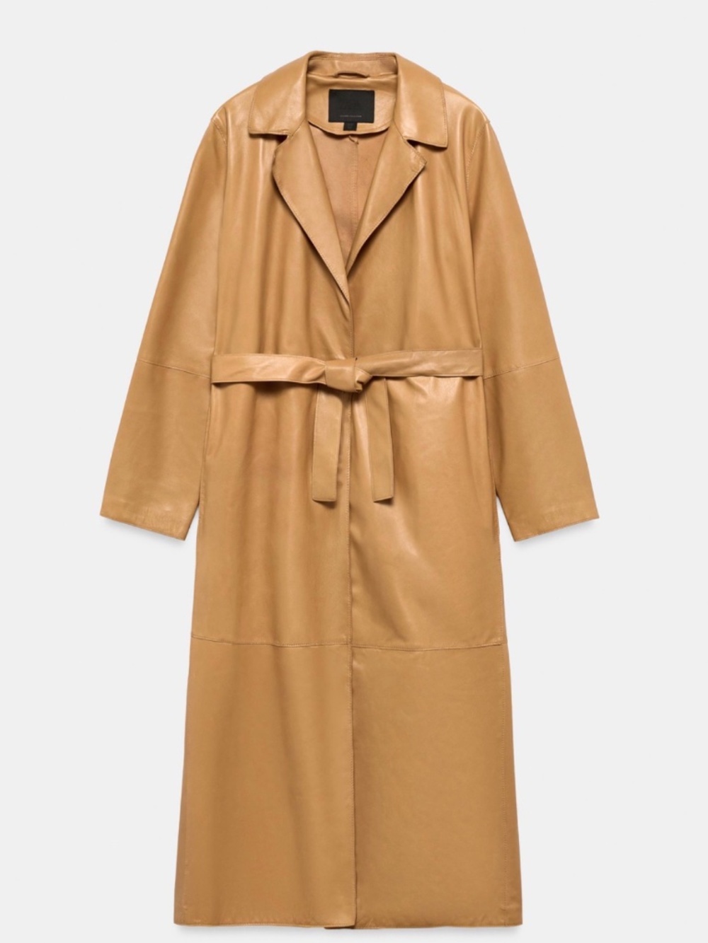 Zara 100% Genuine Leather Belted Coat
